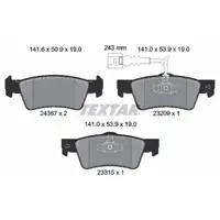 TEXTAR 2436704 Bremsbel&auml;ge + Warnsensor f&uuml;r VW Touareg 7L 2.5 R5 TDI 1KE hinten 7L6698451C