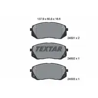 TEXTAR 2450101 Bremsbel&auml;ge f&uuml;r HYUNDAI Kona OS 17 Zoll KIA Carens 3 Sportage 2 vorne