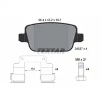 TEXTAR 2453702 Brake pads for LAND ROVER Freelander 2 L359 through model year CH999999 (rear)