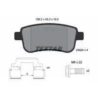 TEXTAR 2482001 Bremsbel&auml;ge f&uuml;r RENAULT Clio 5 Fluence Megane 3 4 Scenic 3 Zoe BFM_ hinten