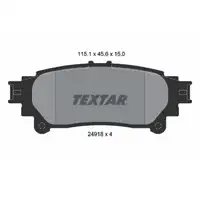 TEXTAR 2491801 Bremsbel&auml;ge Bremskl&ouml;tze f&uuml;r TOYOTA Mirai JPD1_ Prius Plus _W4_ hinten