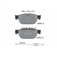 TEXTAR 2506901 Bremsbel&auml;ge + Warnkontaktsensor f&uuml;r CITROEN C5 3 C6 PEUGEOT 407 508 1 vorne