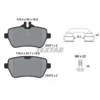 TEXTAR 2507101 Bremsbel&auml;ge Bremskl&ouml;tze f&uuml;r MERCEDES SL R231 350 400 500 306-455 PS hinten