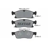 TEXTAR 2519001 Bremsbel&auml;ge f&uuml;r JEEP Grand Cherokee 4 WK WK2 BR1 bis 12.2015 vorne