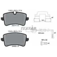 TEXTAR 2521401 Bremsbel&auml;ge + Warnkontaktsensor f&uuml;r AUDI A8 S8 4H D4 PR-1KY/1KZ hinten
