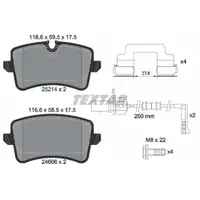 TEXTAR 2521404 Brake Pads + Wear Sensor for AUDI A8 4H D4 PR-1KW (Rear)