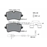 TEXTAR 2521405 Bremsbel&auml;ge + Warnsensor f&uuml;r AUDI A8 4H D4 2.0 TFSI quattro PR-1KE hinten