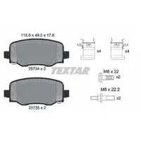 TEXTAR 2573401 Bremsbel&auml;ge Bremskl&ouml;tze Bremsbelagsatz f&uuml;r JEEP Cherokee KL hinten