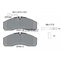 TEXTAR 2932701 Bremsbel&auml;ge + Warnsensor f&uuml;r NISSAN NT400/Cabstar F24M F24W 4500kg vorne