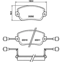 TEXTAR 2029203 Bremsbel&auml;ge + Warnkontaktsensor f&uuml;r LANCIA Beta Trevi 828_ vorne 82315602