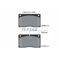 TEXTAR 2038002 Bremsbel&auml;ge + Warnkontaktsensor f&uuml;r JAGUAR XJ XJ40 XJ81 XJSC X27 vorne