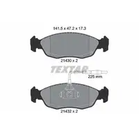 TEXTAR 2143001 Bremsbel&auml;ge + Warnkontaktsensor f&uuml;r CITROEN Saxo PEUGEOT 106 2 306 vorne