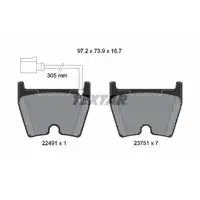TEXTAR 2249101 Bremsbel&auml;ge + Warnsensor f&uuml;r AUDI RS3 8V 8Y RSQ3 8U TTRS FV vorne