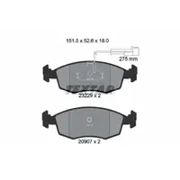 TEXTAR 2322901 Bremsbel&auml;ge + Warnkontaktsensor f&uuml;r LANCIA Dedra 835_ 1.8 GT/2.0 16V vorne