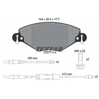 TEXTAR 2327701 Bremsbel&auml;ge + Warnsensor f&uuml;r CITROEN C5 1 2 1.8/2.0 16V 1.6/2.0 HDi vorne