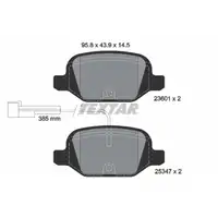 TEXTAR 2360104 Bremsbel&auml;ge + Warnsensor f&uuml;r FIAT 500/C 312_ 0.9 105 PS hinten 71770110