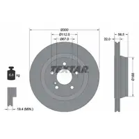 TEXTAR 92099503 Bremsscheiben Satz f&uuml;r MERCEDES-BENZ S-Klasse W220 C215 hinten 2204230212