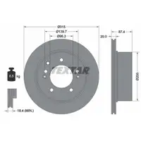 TEXTAR 92147400 Bremsscheiben Satz f&uuml;r KIA Sorento 1 JC bis 09.2006 hinten 584113E300