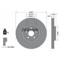 TEXTAR 92160505 Bremsscheiben Satz f&uuml;r AUDI TT 8J 1.8/2.0 TFSI 3.2 V6 PR-1LK/1LM/1LN vorne