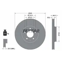 TEXTAR 92166300 Bremsscheiben Satz f&uuml;r MAZDA 6 GG GY 2.0 2.3/MPS Turbo 2.0 DI vorne