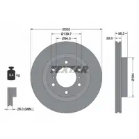 TEXTAR 92167203 Bremsscheiben Satz f&uuml;r MITSUBISHI Pajero 4 langer Radstand vorne 4615A038