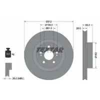 TEXTAR 92167703 Brake Disc Set for RENAULT Clio 3, Megane 2, 2.0 16V Sport, 2.0 dCi (front)