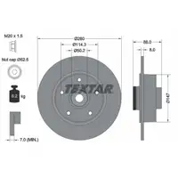 TEXTAR 92196003 Bremsscheiben + Radlager Satz f&uuml;r RENAULT Fluence Megane 3 hinten
