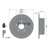TEXTAR 92113700 Bremsscheiben Satz f&uuml;r JEEP Cherokee XJ Grand Cherokee 2 WJ WG hinten