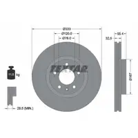 TEXTAR 92121305 Brake Disc Set for VW California Multivan Transporter T5 PR-2E4 (Front)
