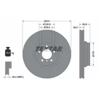 TEXTAR 92123003 Bremsscheiben Satz f&uuml;r BMW 7er E65 E66 E67 760i 745d vorne