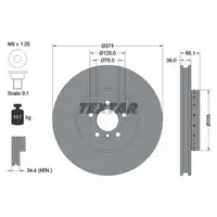 TEXTAR Bremsscheiben Satz f&uuml;r BMW 5er F10 F11 F07 6er F12 F13 F06 7er F01-04 vorne