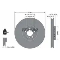 TEXTAR Brake Disc Set for BMW X5 E70, F15, X6 E71, E72, F16 xDrive50i, M50d (Front)