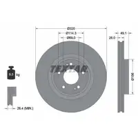 TEXTAR 92281803 Bremsscheiben Satz f&uuml;r HYUNDAI Santa Fe 3 DM 2.4 2.0 CRDi vorne