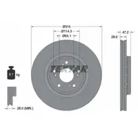 TEXTAR 92283303 Bremsscheiben Satz f&uuml;r HONDA CR-5 4 RM_ 1.6 i-DTEC 4WD 160 PS vorne