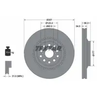 TEXTAR Bremsscheiben Satz f&uuml;r LEXUS LS _F4_ 460 600h 367-445 PS vorne 4351650010