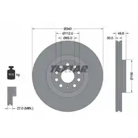 TEXTAR Bremsscheiben + Bremsbel&auml;ge + Sensor f&uuml;r AUDI TT FV PR-1LK/1LH/1LW vorne