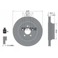 TEXTAR 92233705 Bremsscheiben Satz f&uuml;r MERCEDES W211 E420CDI W212 E500 hinten 0004231112