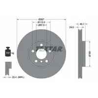 TEXTAR 92347205 Brake Disc Set for BMW 2 Series Active Tourer U06 X1 U11 (Front) 34106891079