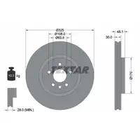 TEXTAR 92300505 Brake Disc Set for LAND ROVER Range Rover Velar 17"