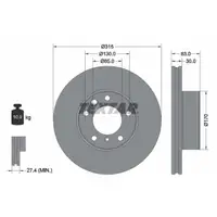 TEXTAR 92304905 Bremsscheiben Satz f&uuml;r MERCEDES-BENZ G-Klasse W461 W463 vorne 4634210312