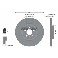 TEXTAR 92306405 Bremsscheiben Satz f&uuml;r AUDI A1 GB 25-40 TFSI PR-1ZA/1ZK vorne 2Q0615301J