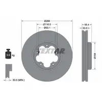 TEXTAR 92320303 Brake Disc Set for FORD Tourneo Custom/Transit V362 V363 (Front) 2221678