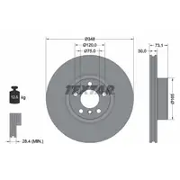 TEXTAR Bremsscheiben Satz f&uuml;r BMW X4 F26 M40i 360 PS 12.2015-03.2018 vorne