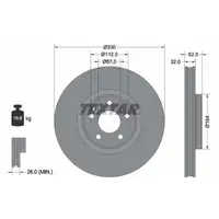TEXTAR 92334903 Bremsscheiben Satz f&uuml;r MERCEDES EQV W447 250 300 vorne 4474211900