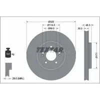 TEXTAR 92337103 Brake Disc Set for HYUNDAI Tucson NX4 and KIA Sportage 5 NQ5 (Front)