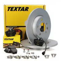 TEXTAR Bremsscheiben + Bel&auml;ge + Wako f&uuml;r VW Transporter T4 15 Zoll ab 01.1996 hinten