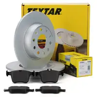 TEXTAR Bremsscheiben + Bel&auml;ge f&uuml;r AUDI A3 8V Q2 GAB VW Golf 7 Touran hinten