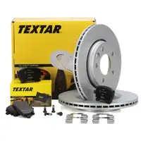TEXTAR Bremsscheiben + Bremsbel&auml;ge f&uuml;r VW Multivan Transporter T5 T6 2E3/2E4 hinten