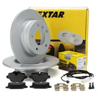 TEXTAR Bremsscheiben + Bel&auml;ge + Wako f&uuml;r BMW 1er E81 E87 116i 116d ab 03.2010 hinten