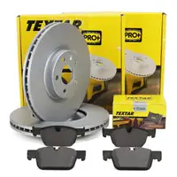 TEXTAR Bremsscheiben + Bremsbel&auml;ge f&uuml;r VOLVO S60 3 S90 2 V60 2 V90 2 XC60 2 17" vorne